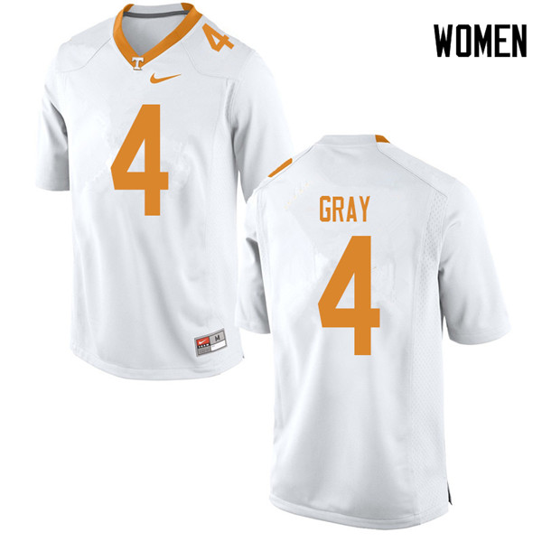 Women #4 Maleik Gray Tennessee Volunteers College Football Jerseys Sale-White